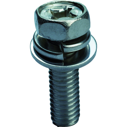 Y336-0412TRUSCO 带十字孔的齿顶组装 P=3 不锈钢 M4×12 50支装 /(+)镦粗螺栓 弹簧垫圈+JIS带垫圈